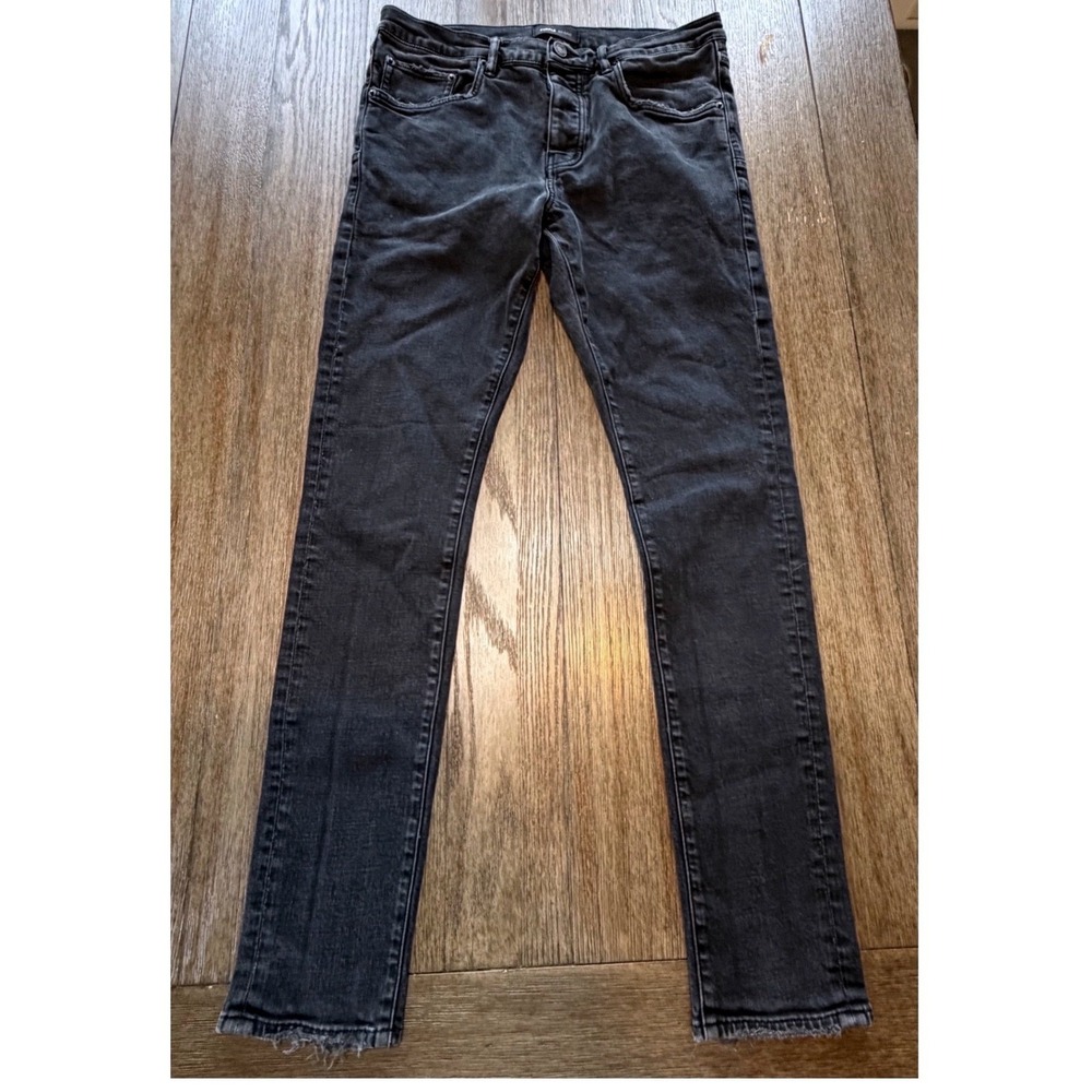 Purple Brand P001 Slim Fit Black Faded Distressed Jeans Mens Size 32 Button Fly
